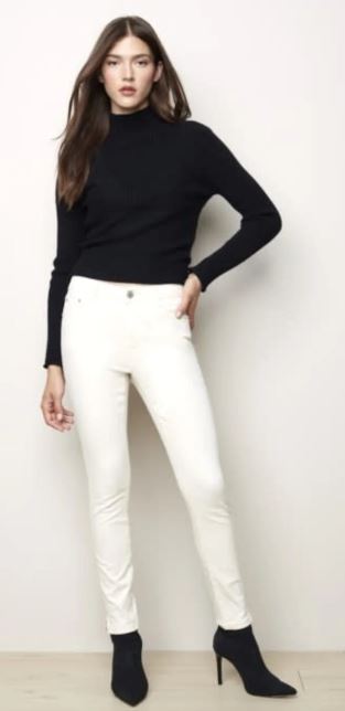 Charlie B Natural Skinny Jean with Ankle Zipper.