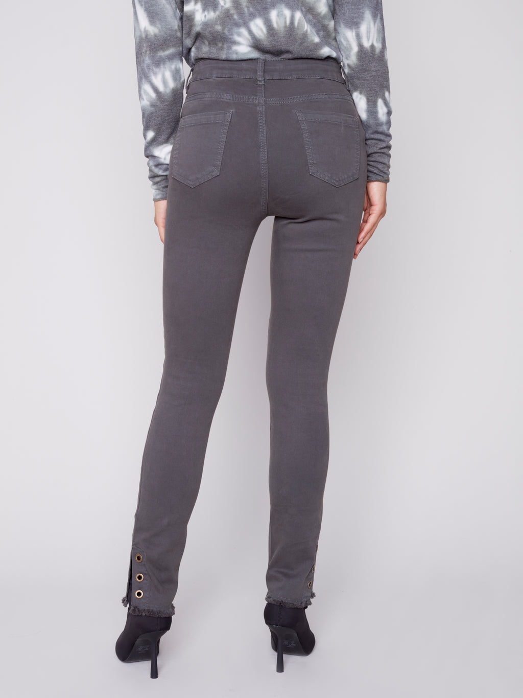 Charlie B eyelet and slit side pant