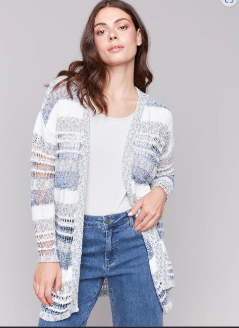 Charlie B Novelty Yarn Long Sleeve Cardigan