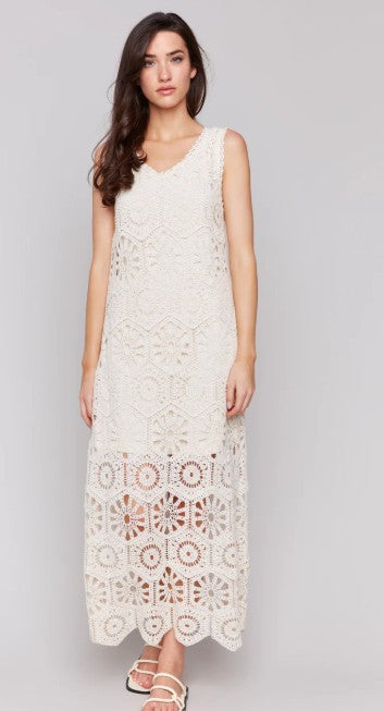 Charlie B Crochet Sleeveless Maxi Dress