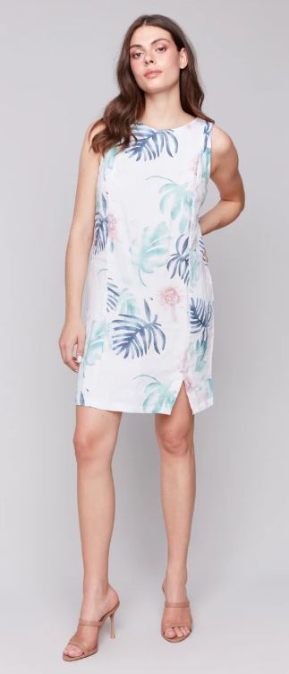 Charlie B Printed Sleeveless Crew Neck Dress