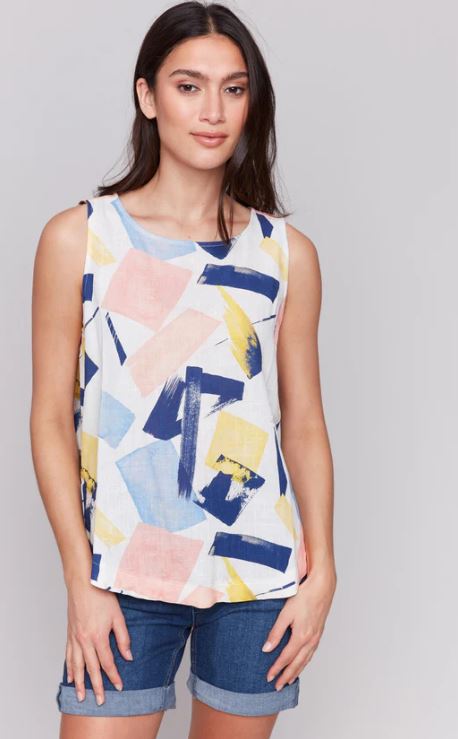 Charlie B  Printed Abstract Sleeveless Top