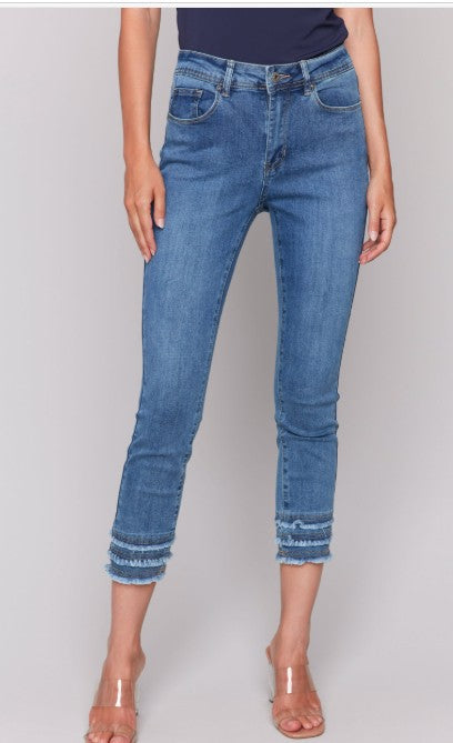 Charlie b Frayed Hem Ankle leg Pant
