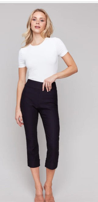 Charlie B Pull on Stretch Cropped Cuff Pant