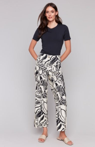 Charlie B Printed Cropped Straight Leg Pant