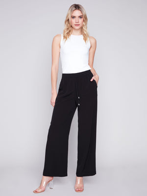 Charlie B Black wide leg  Pant C5493