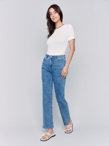 Charlie B Charlotte Straight Leg Jeans - Medium Blue