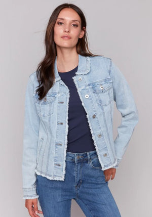 Charlie B Fringe Denim Jacket