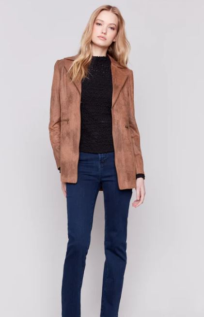 Charlie B Long Faux Suede Jacket