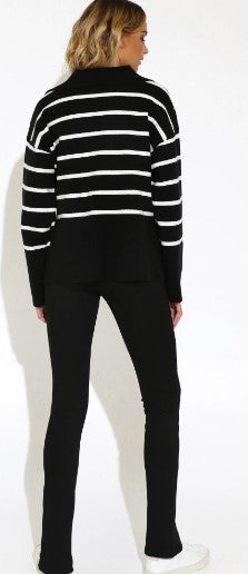 Madison the Label Sila Black & White Sweater