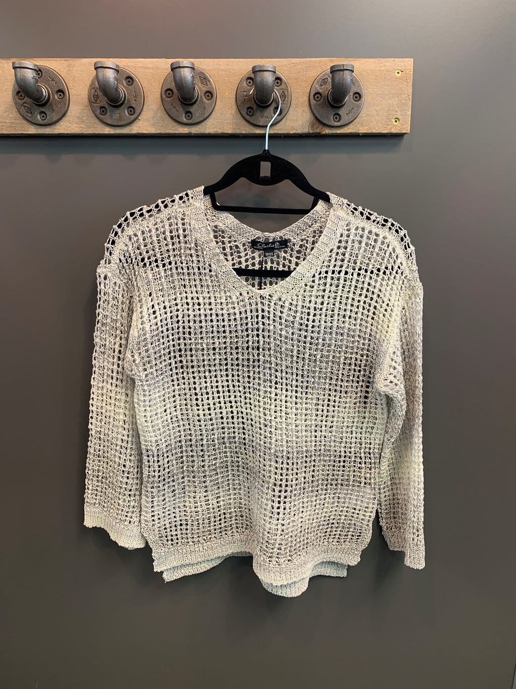 Charlie B Fishnet Crochet Sweater