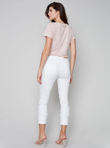 Charlie B White Fringe Hem Pants