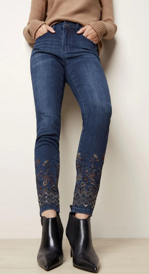 Charlie B Embroidered Bottom Jean Style c5329